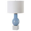 Clear Sky Blue Glass Table Lamp, by Uttermost, 16" width x 28" height x 16" depth thumbnail 5
