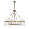 Crystal Stick 8 Light Brass Chandelier thumbnail 5