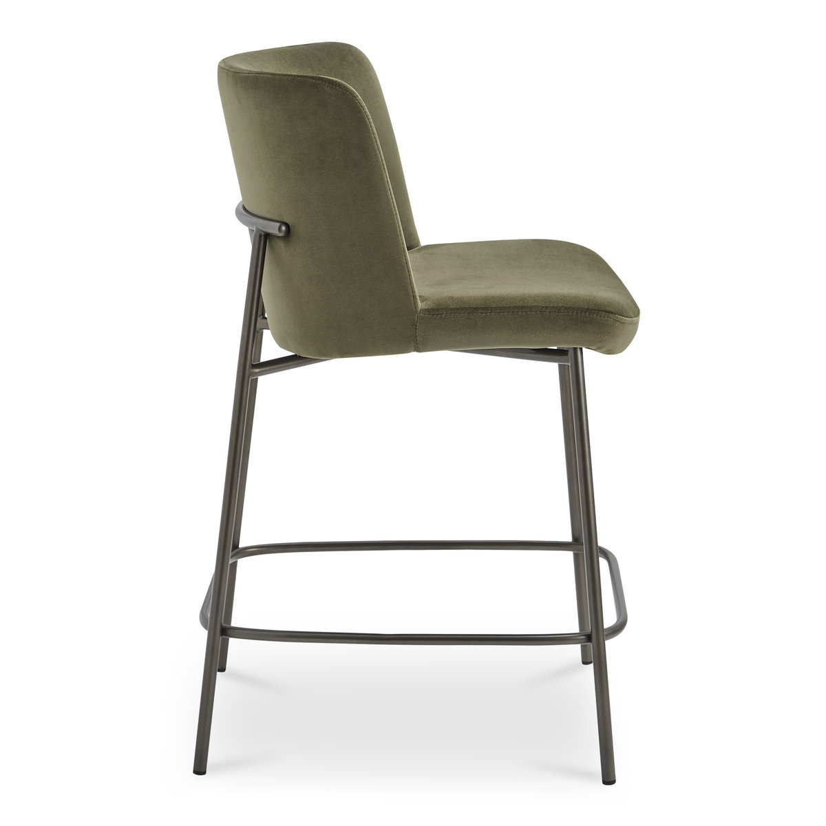 Early Counter Stool Faux Green Mohair, Counter & Bar Stool by Moe's Home, 21.7" width x 37.4" height x 23.4" depth View 3