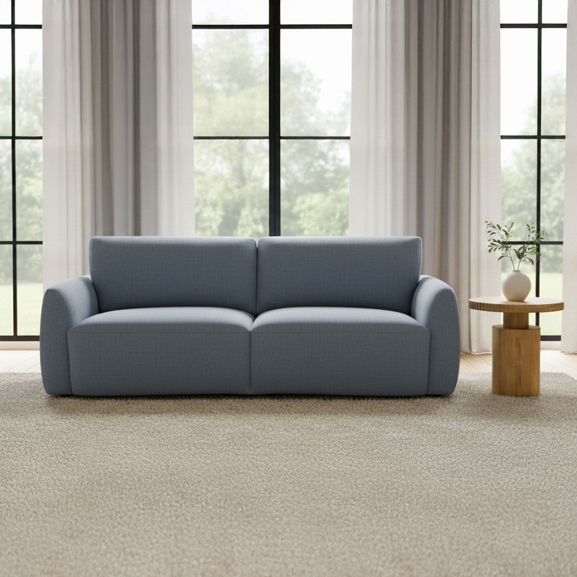 Callie Sofa 91 In. Slate Blue, Sofas & Sectional by Moe's Home, 91" width x 35.4" height x 39.4" depth View 7