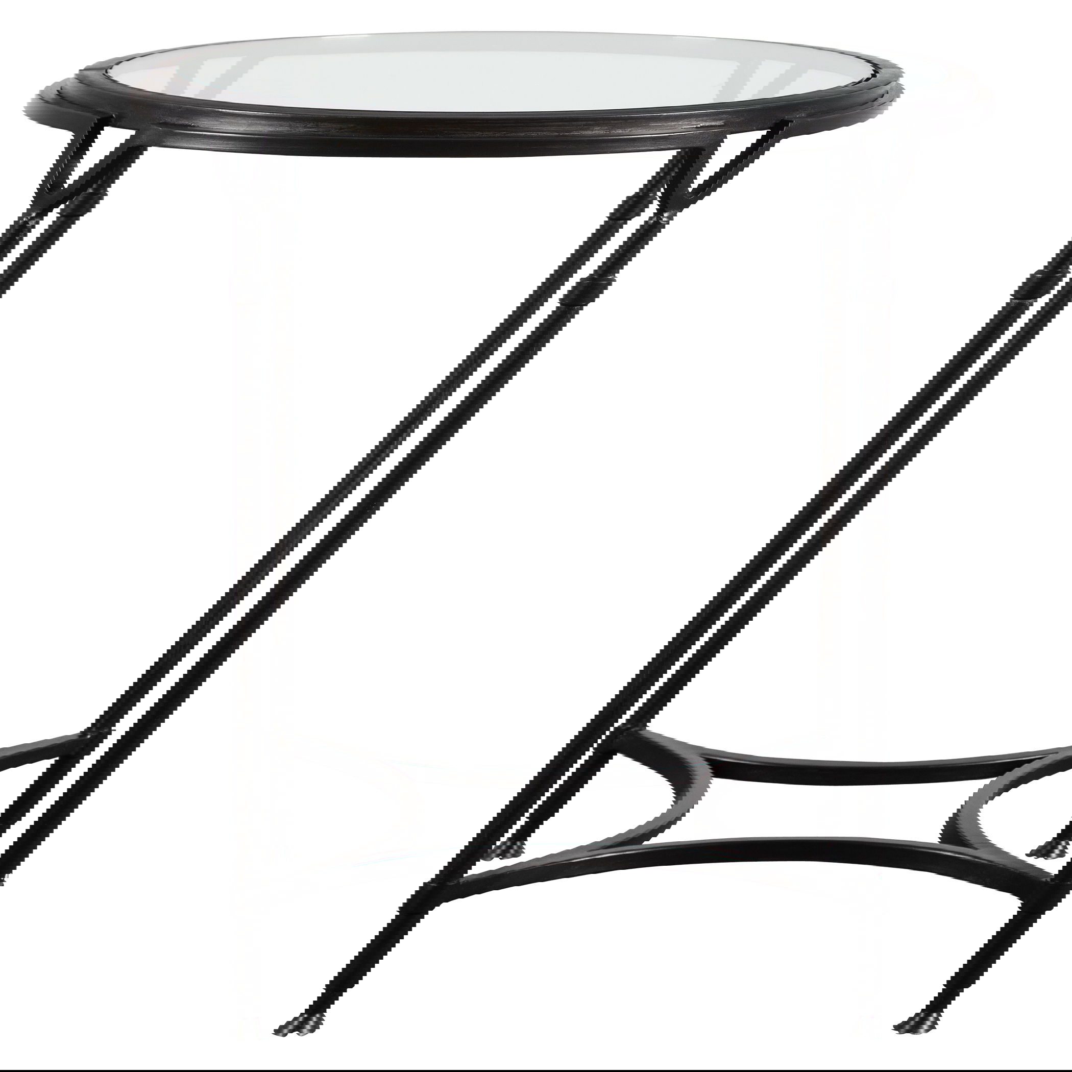 Samson Glass Side Table, Furniture by Uttermost, 24.37" width x 25" height x 24.37" depth View 1