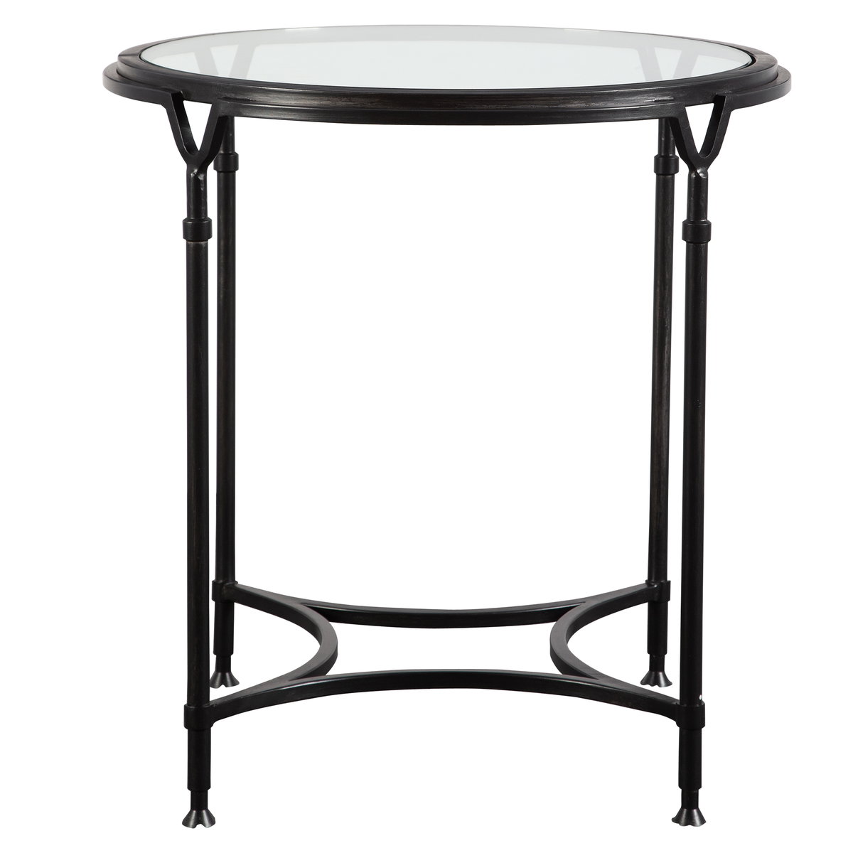 Samson Glass Side Table, Side & End Table by Uttermost, 24.37" width x 25" height x 24.37" depth View 1