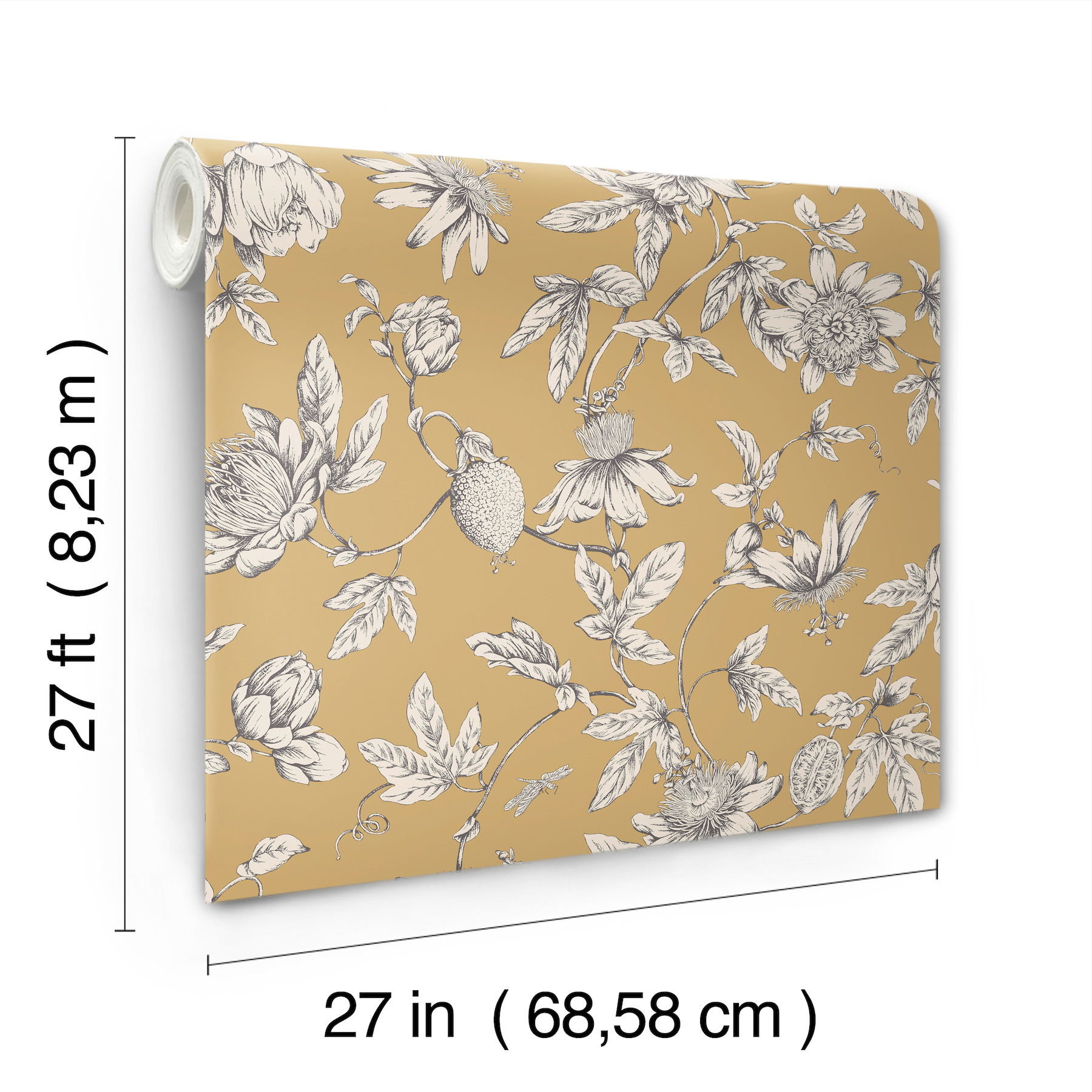 Passion Flower Toile Harvest Wallpaper large image 