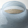 Nasser I Short Blue/Gold/Chrome Urn Style Glass Vase, by Mercana, 10.08" length x 10.08" width x 9.45" height thumbnail 5