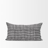 Jolie Cream with Black Print Linen Lumbar Decorative Pillow Cover, by Mercana, 14" length x 26" width x 0.2" height thumbnail 3