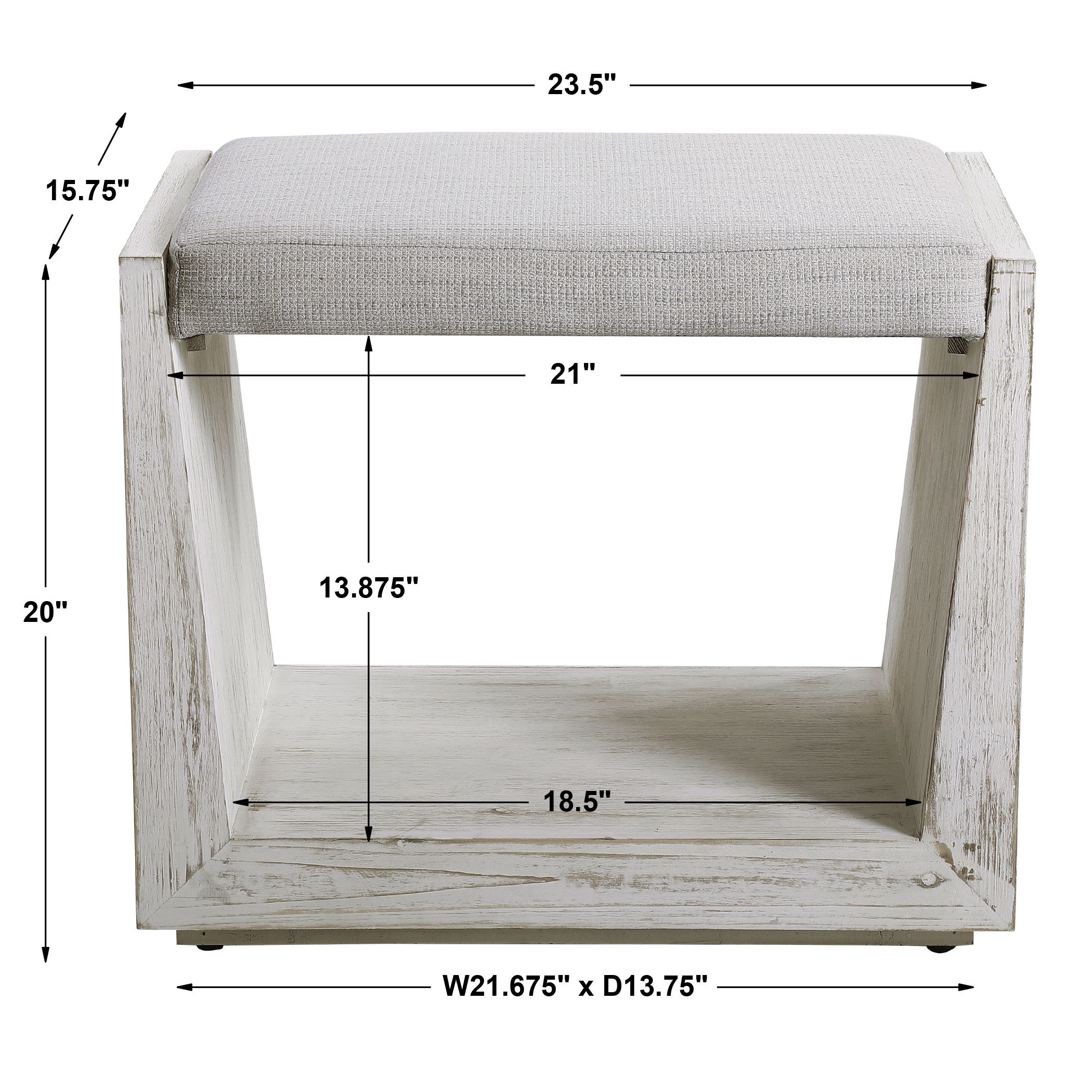 Cabana White Small Bench large image 