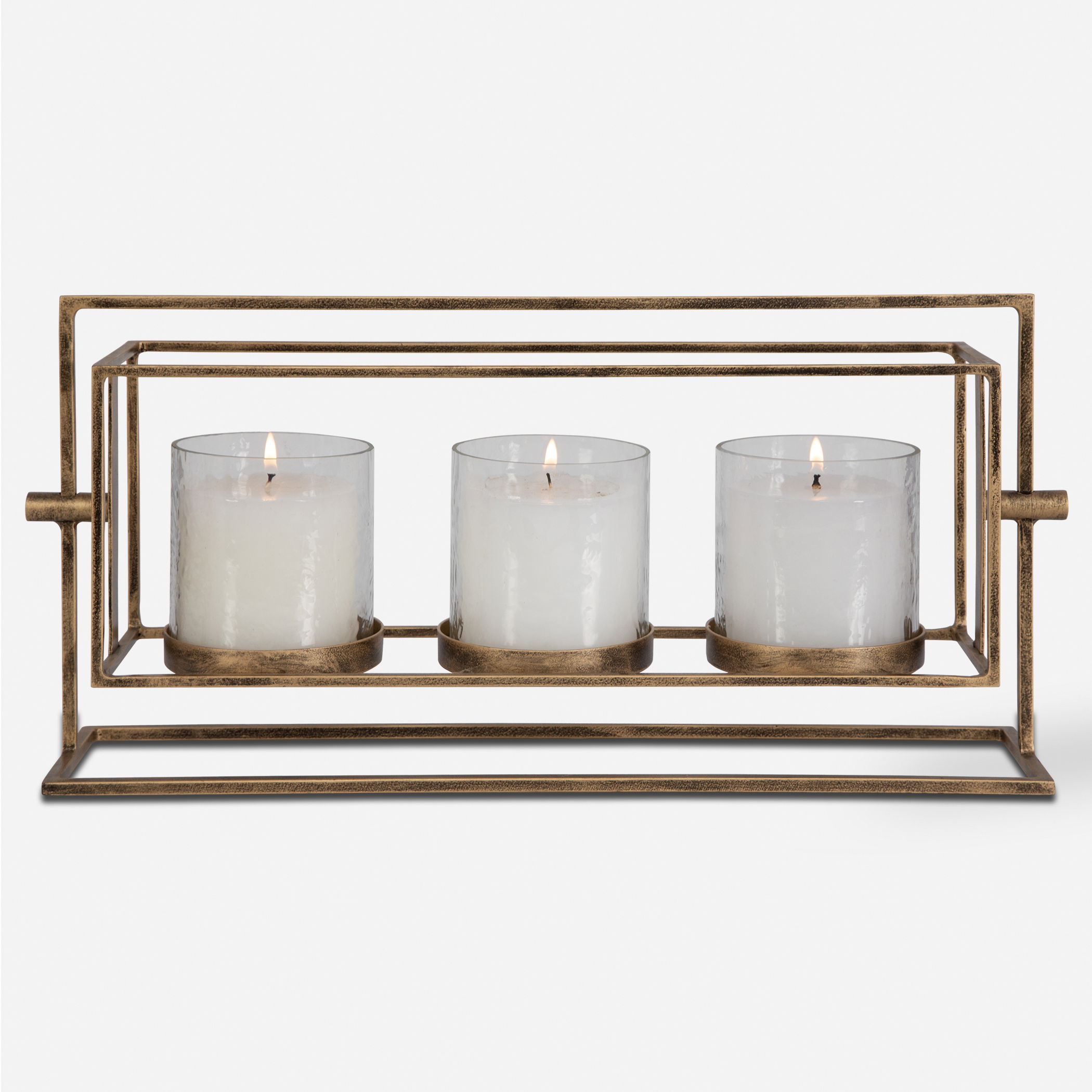 Wenman Gold Triple Candleholder large image 