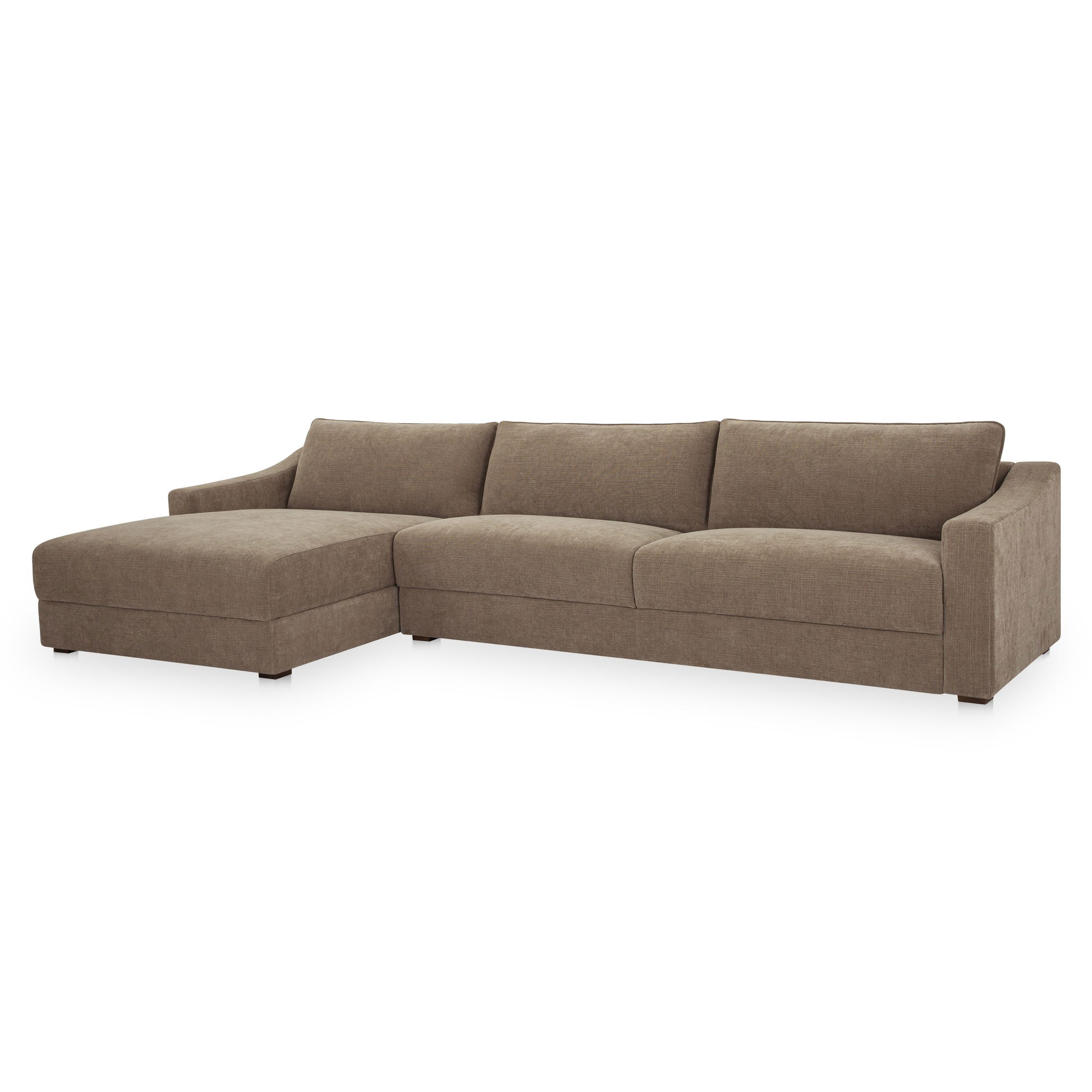 Farrow Sectional Taupe Left, Sectional Sofa by Moe's Home, 130.5" width x 31.75" height x 61.5" depth View 2