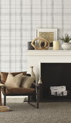 Farmhouse Plaid Beige & Grey Wallpaper thumbnail 2
