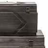 Cassia Set of 2 Brown Wooden Boxes, by Mercana, 11" length x 20" width x 9.87" height thumbnail 9