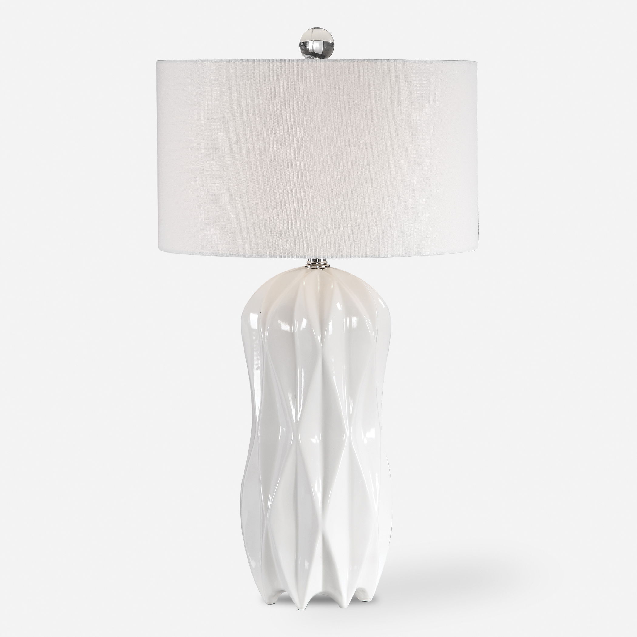 Malena Glossy White Table Lamp large image 