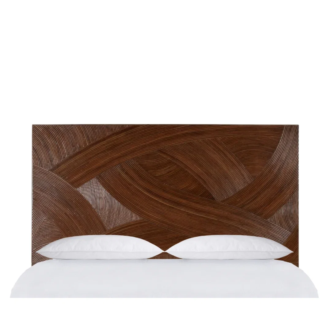 Swirl Rattan Headboard, Headboards & Footboard by David Francis Furniture, 63" width x 64" height x 1.5" depth View 3
