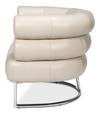 Rondo Occasional Leather Chair White, by Sarreid, 2'7" length x 3'2" width x 2'6" height thumbnail 9