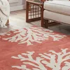 Coastal Seaside Wool Hand Tufted Orange & Ivory Area Rug thumbnail 1