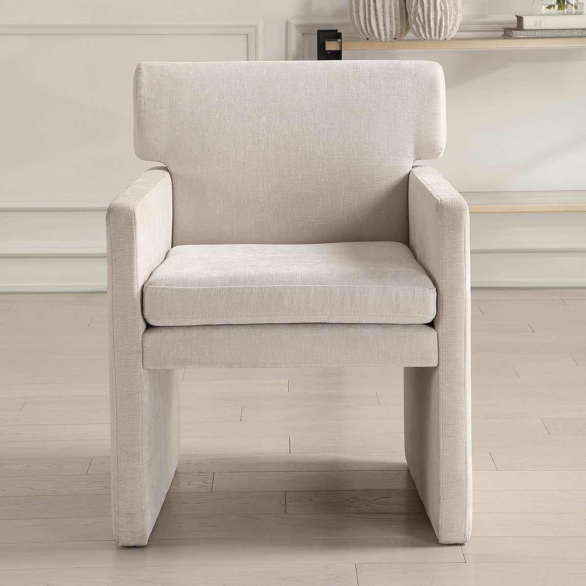 Colette Ivory Dining Chair, by Uttermost, 24" width x 32.5" height x 26.5" depth View 2