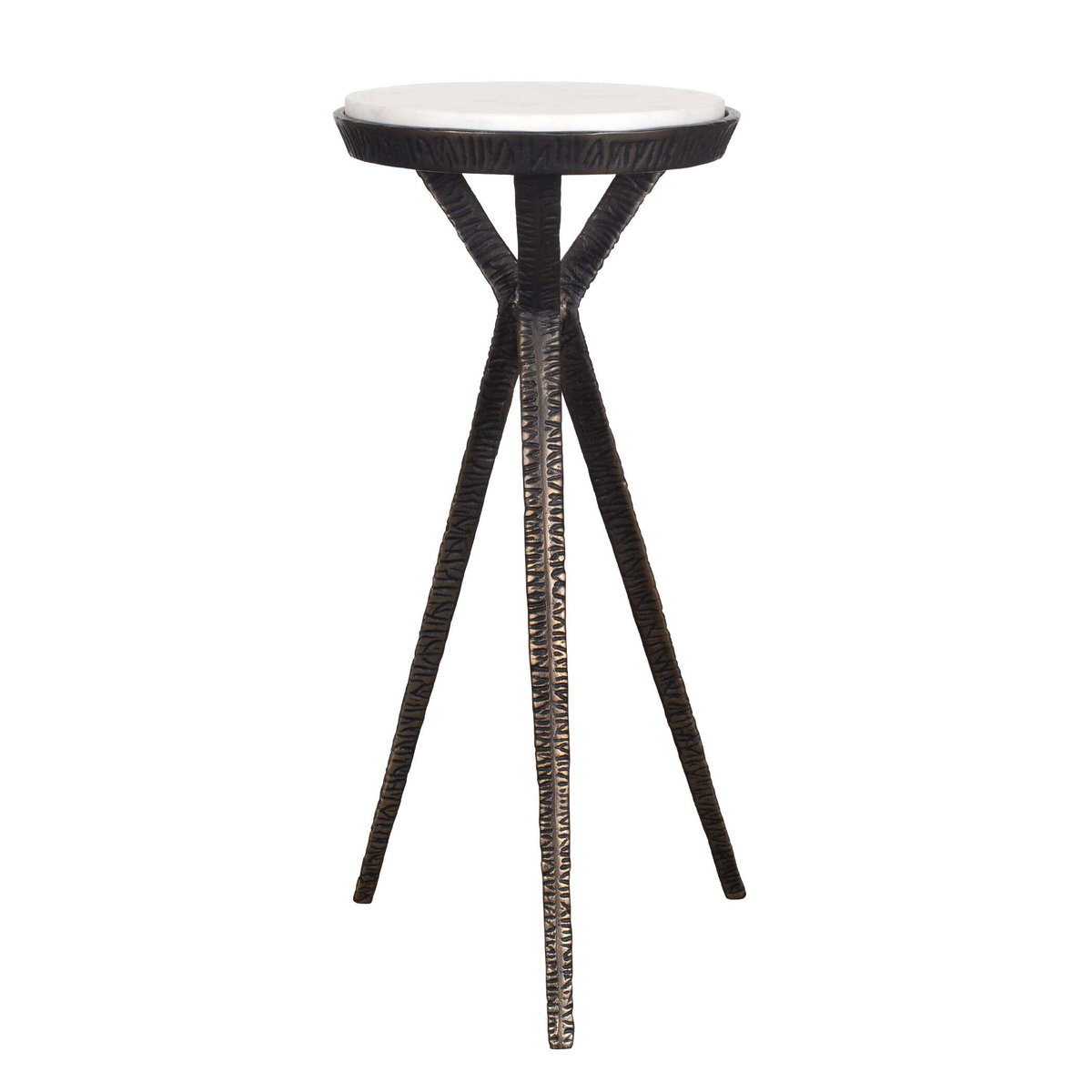 Tilton White Marble Accent Table, Side & End Table by Uttermost, 11" width x 24" height x 11" depth View 4