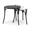 Etienne VII 24' Set of Two Round Top Black Wood and Marble Top Nesting Table, Side & End Table by Mercana, 23" length x 23" width x 24.25" height thumbnail 1
