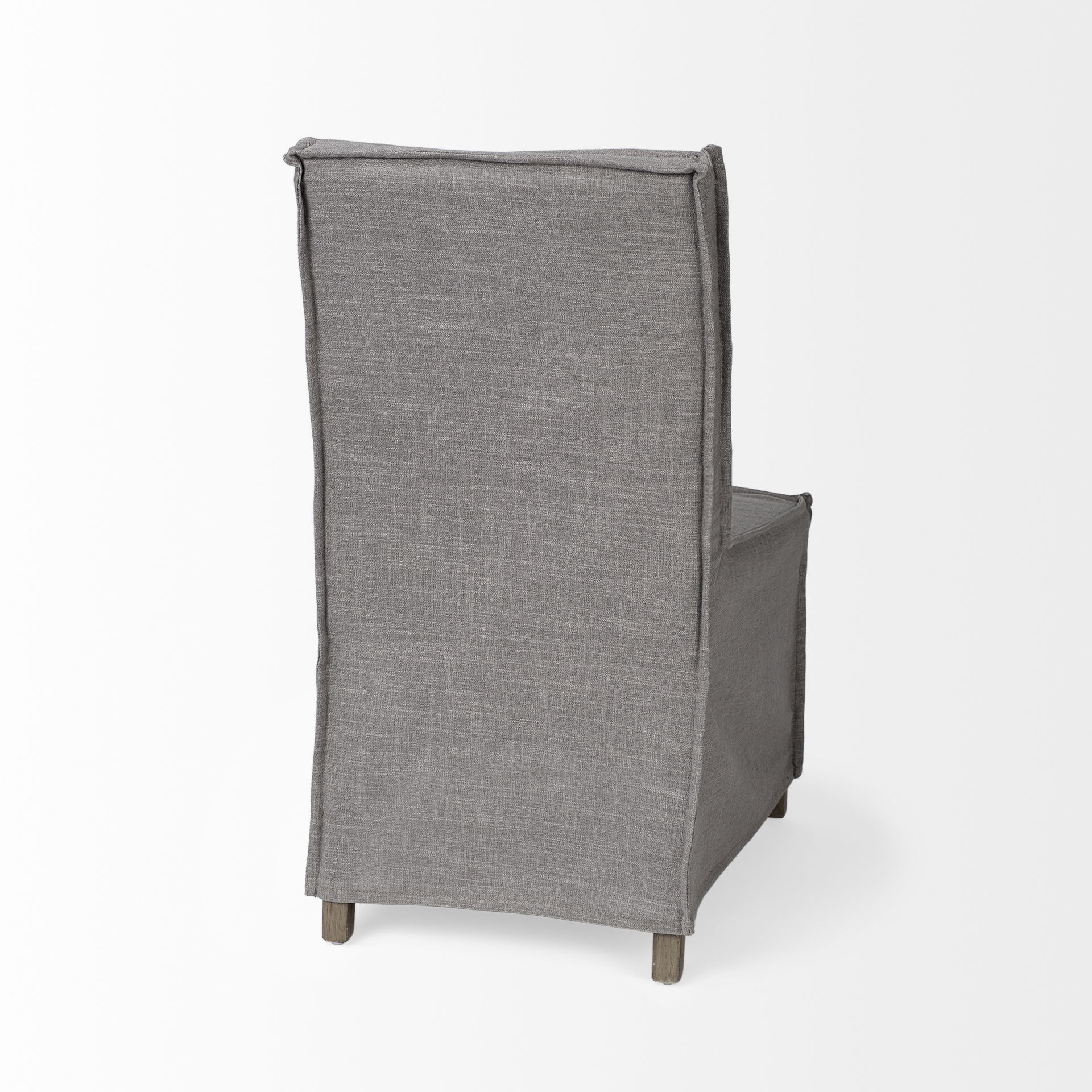 Elbert I Grey Fabric Slip-Cover Brown Wooden Base Dining Chair large image 