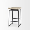 Givens Backless 26in Seat Counter Stool | Natural Wood with Black Metal, Counter & Bar Stool by Mercana, 14.1" length x 15.8" width x 26" height thumbnail 6