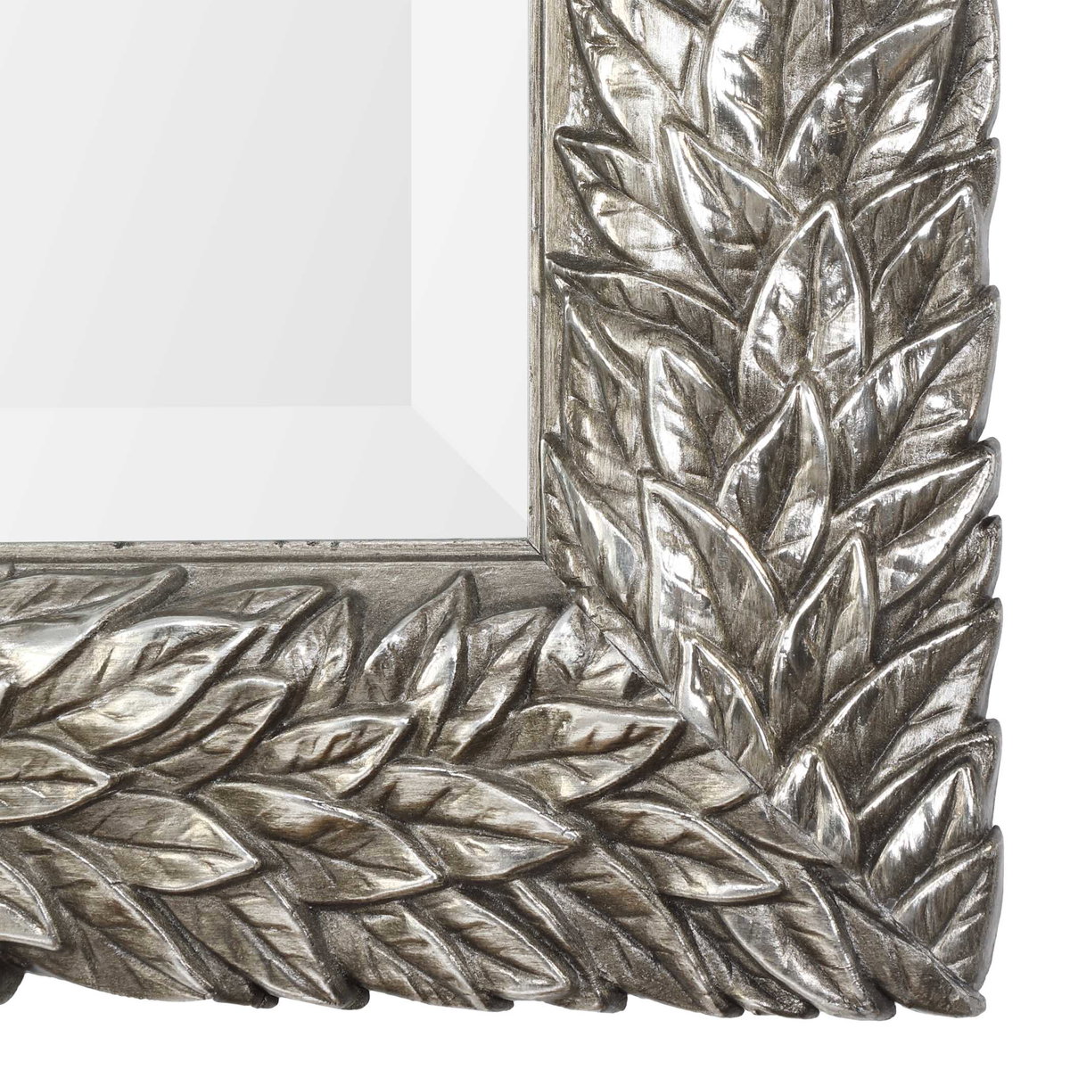 Evelina Silver Leaves Mirror, by Uttermost, 24.62" width x 34.62" height x 1" depth View 6