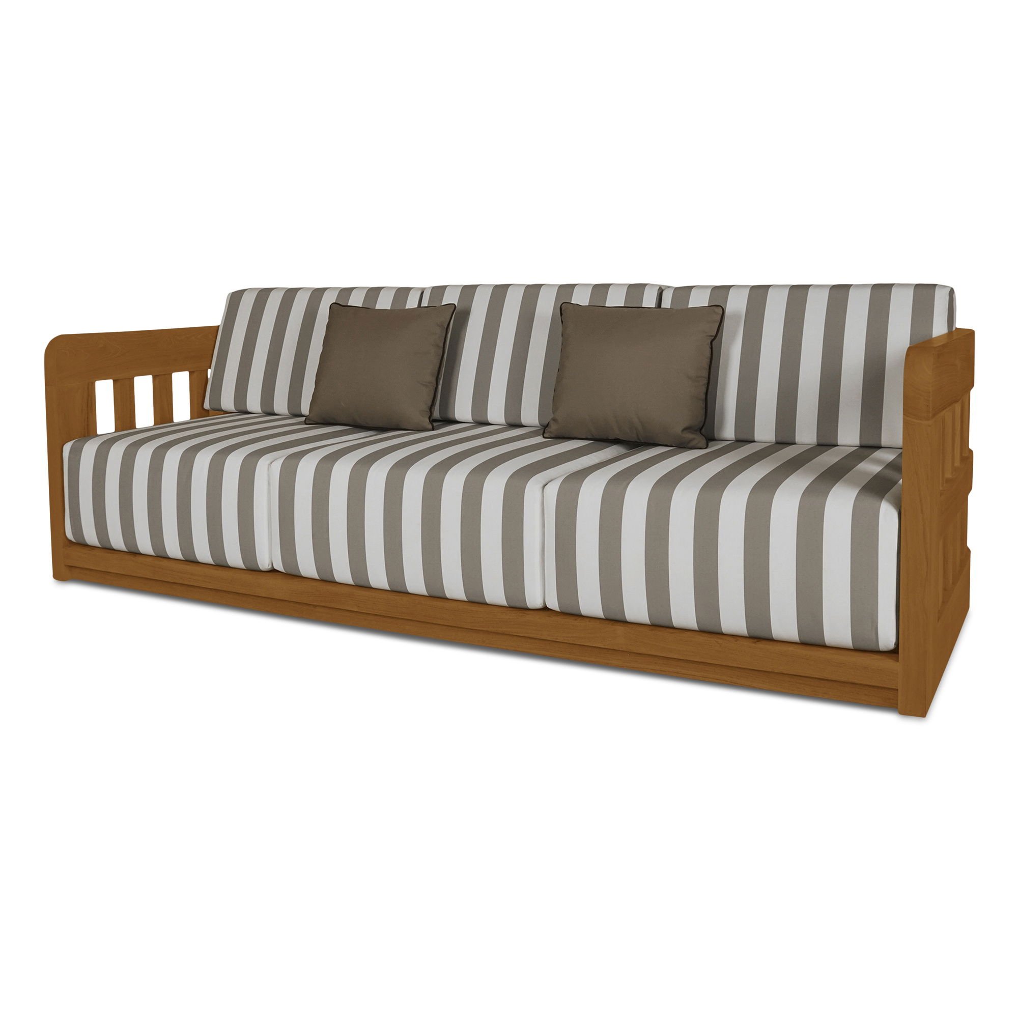 Adelaide Outdoor Sofa Brown Stripe, by Moe's Home, 7'6" width x 2'8" height x 2'10.09" depth View 3