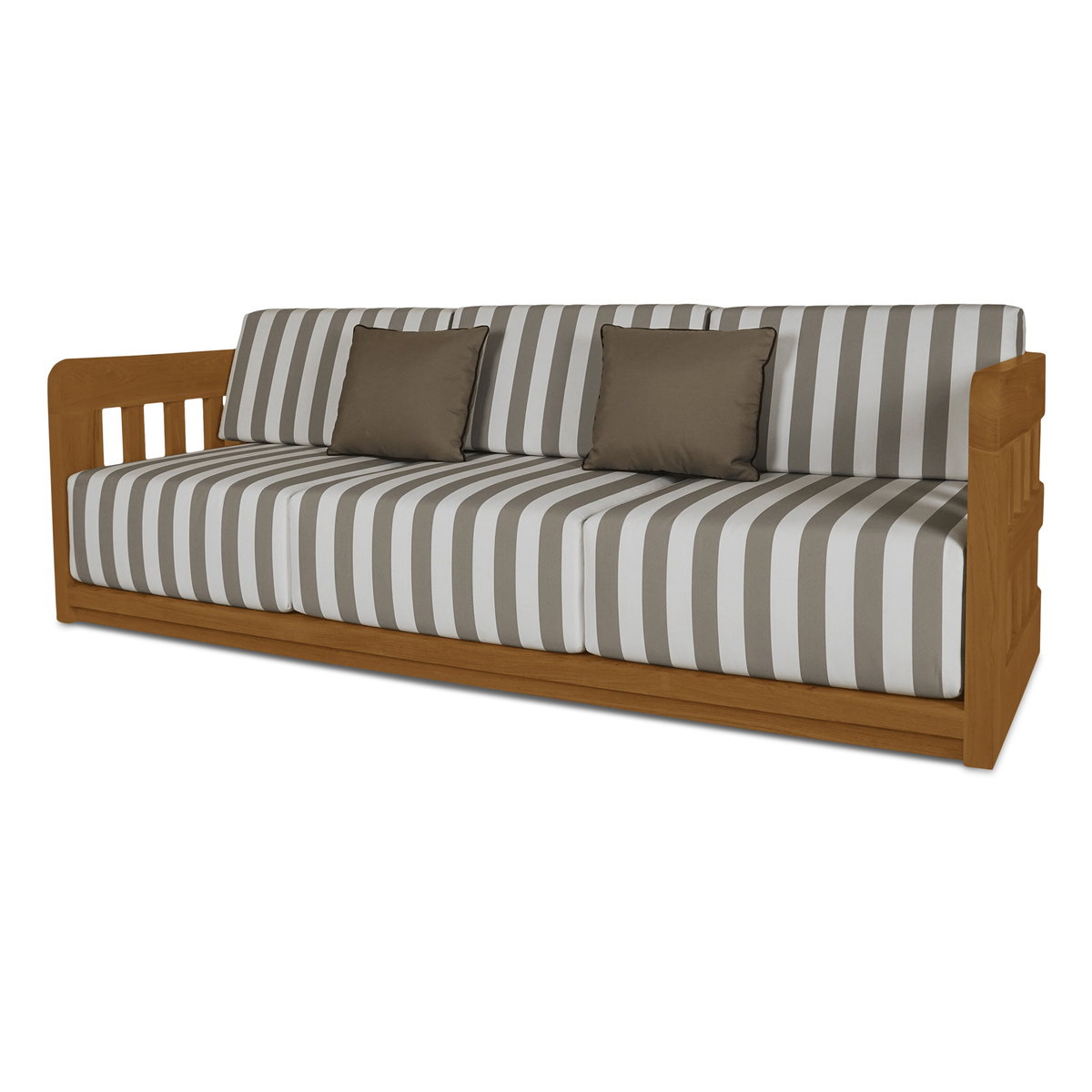 Adelaide Outdoor Sofa Brown Stripe, by Moe's Home, 7'6" width x 2'8" height x 2'10.09" depth View 3