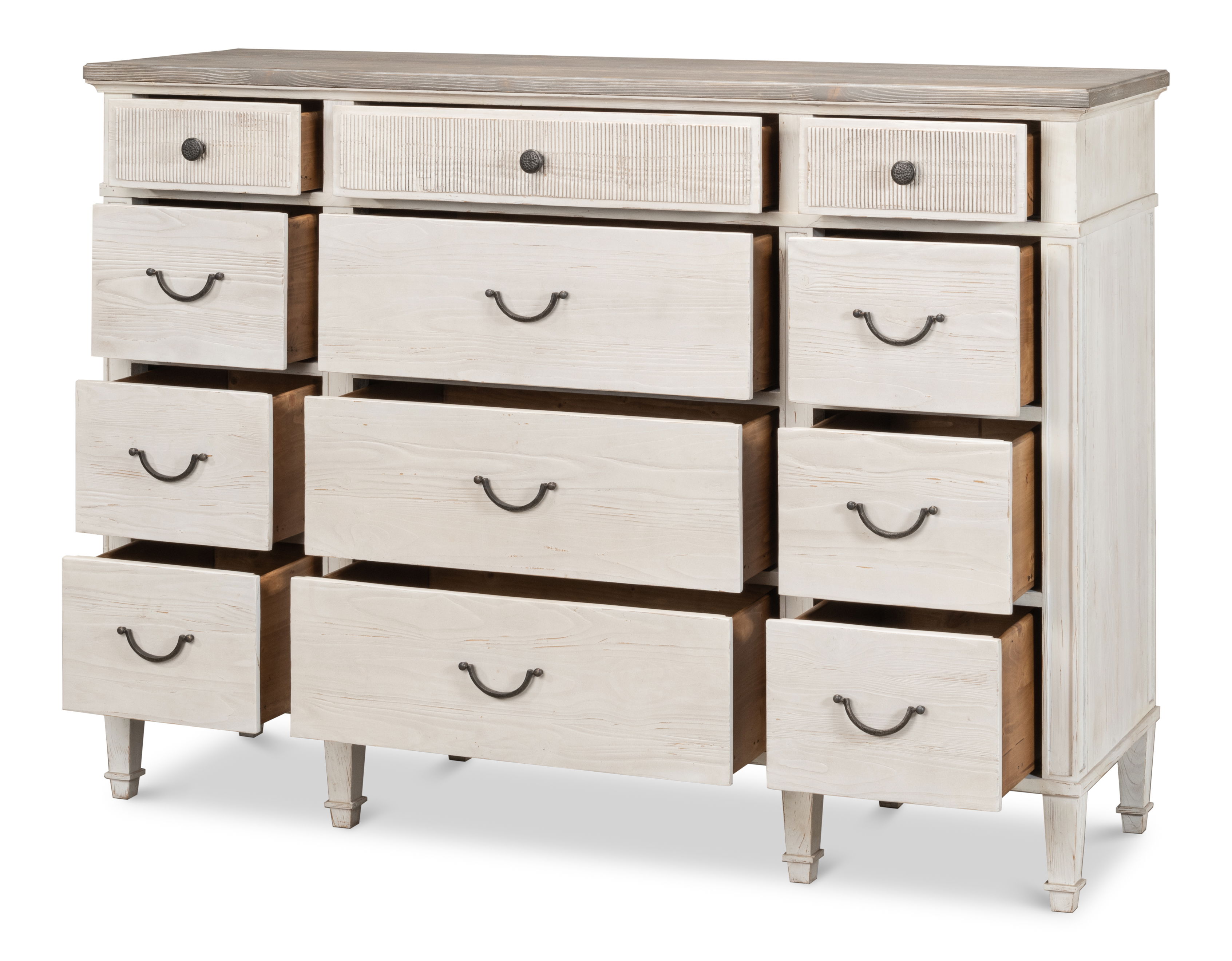 Dalmar Bungalow Dresser, Cabinets & Chest by Sarreid, 63" length x 19" width x 45" height View 9