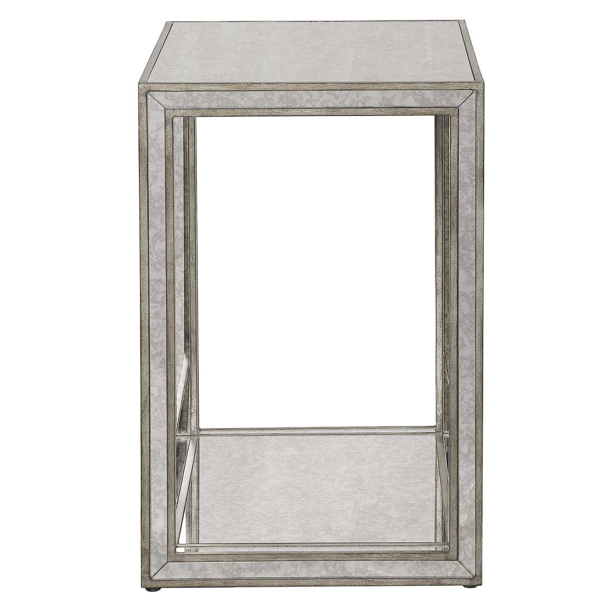Julie Mirrored End Table, Furniture by Uttermost, 22" width x 24" height x 16" depth View 4