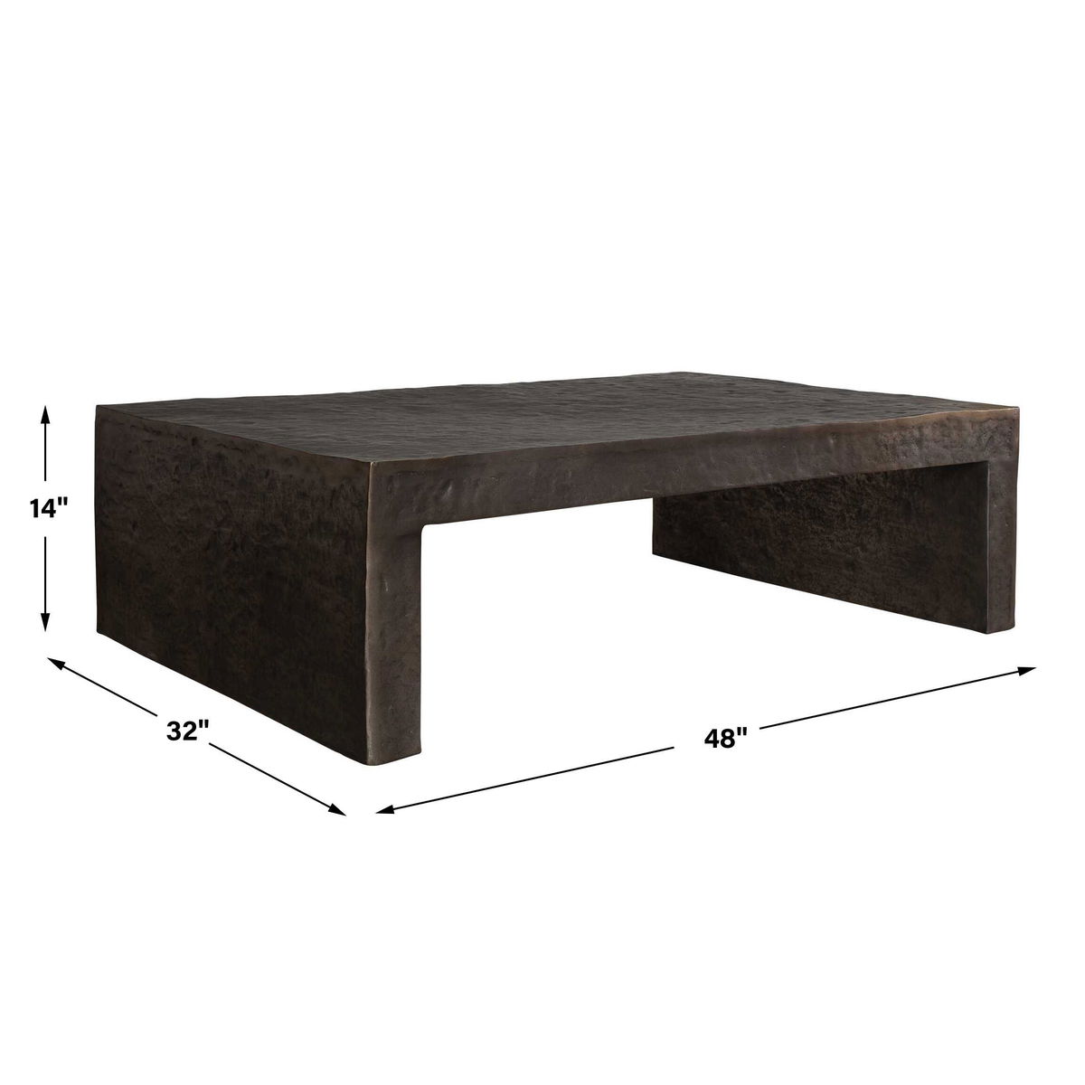 Obra Outdoor Coffee Table, Outdoor Table by Uttermost, 4' width x 1'2" height x 2'8" depth View 3