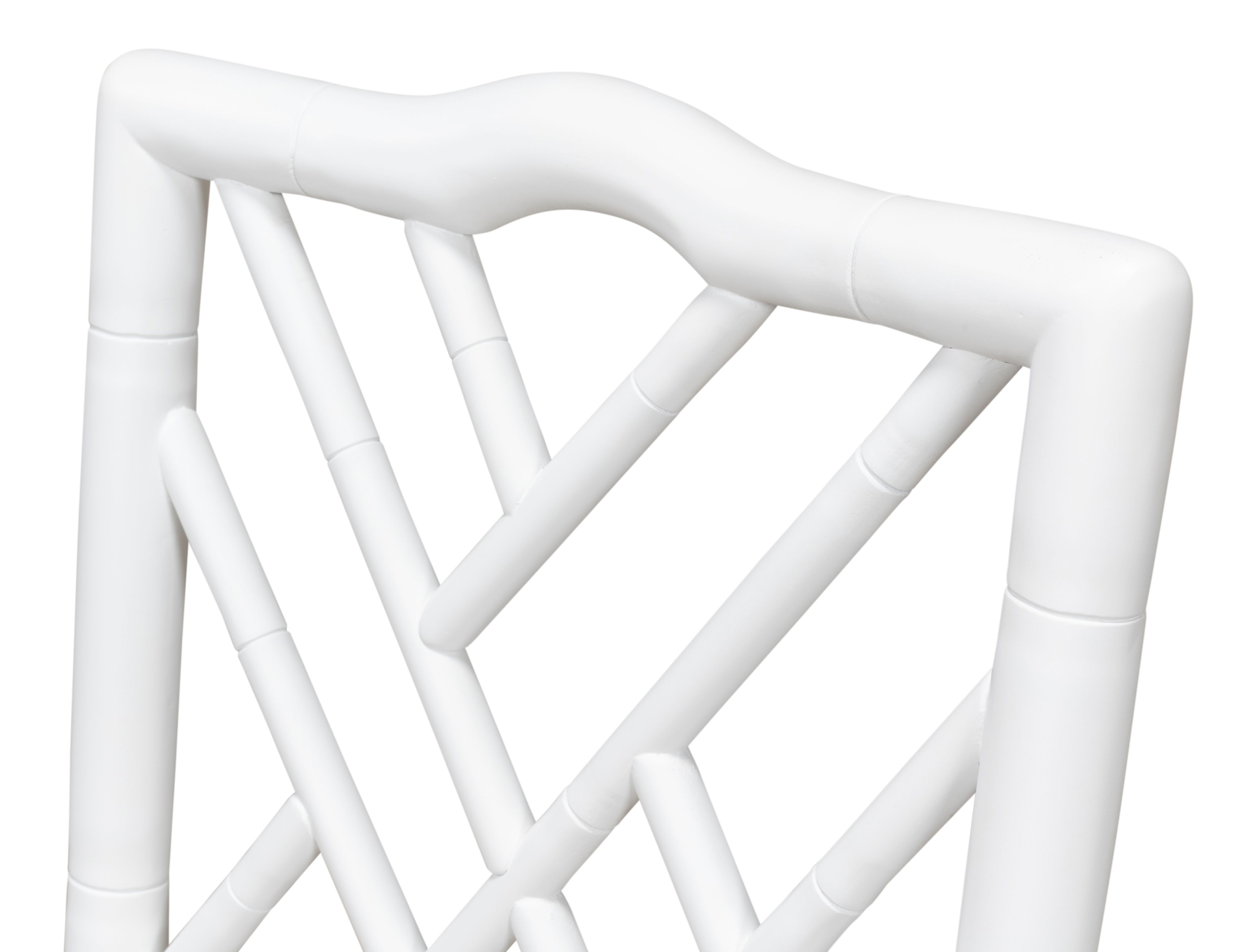 Brighton Bamboo Side Chair, White, Dining Chair by Sarreid, 17" length x 22" width x 39" height View 8