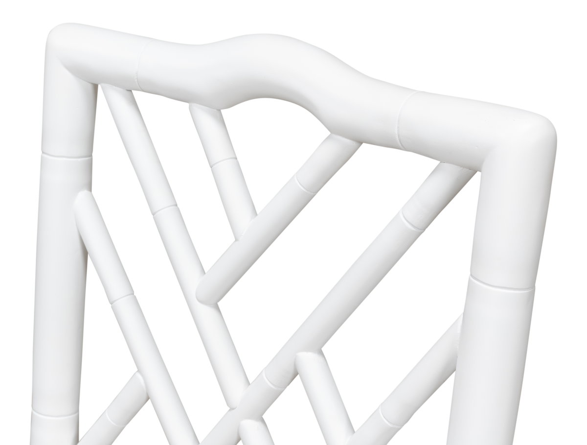 Brighton Bamboo Side Chair  White, by Sarreid, 1'10" length x 1'5" width x 3'3" height View 8