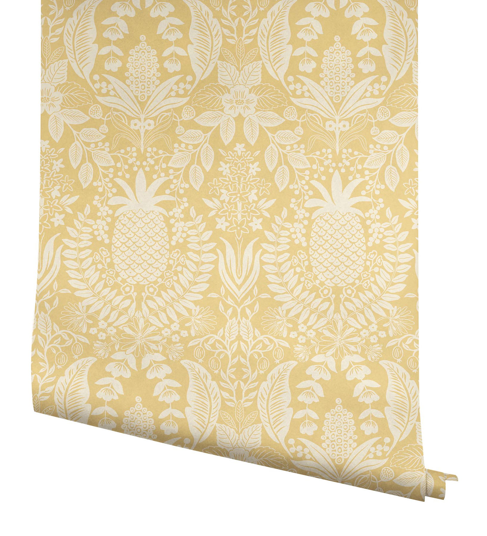 Pineapple Damask Yellow Wallpaper large image 