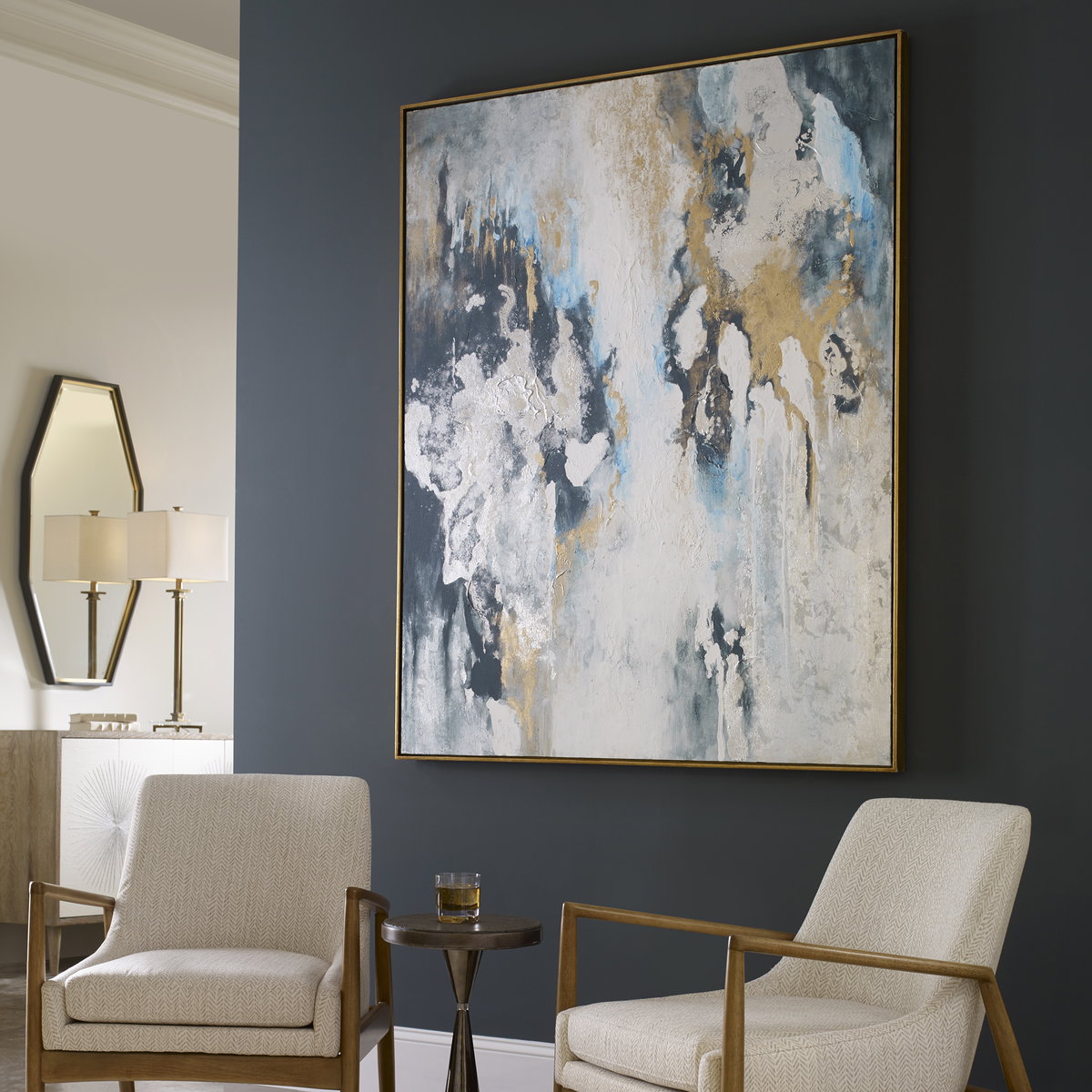 Stormy Seas Hand Painted Canvas, Art by Uttermost, 51" width x 61" height x 1.7" depth View 2