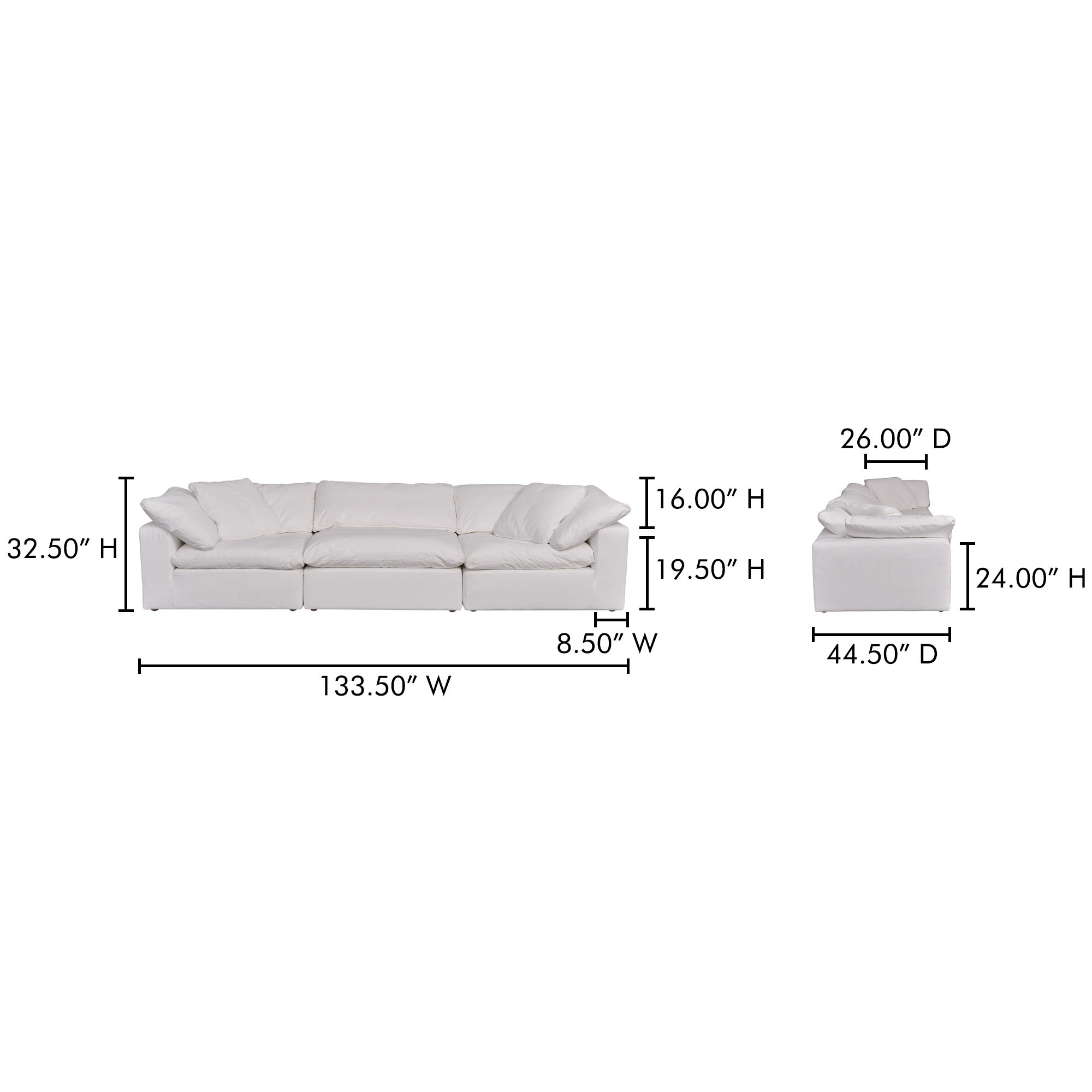 Clay Modular Sofa Cream Cream White large image 