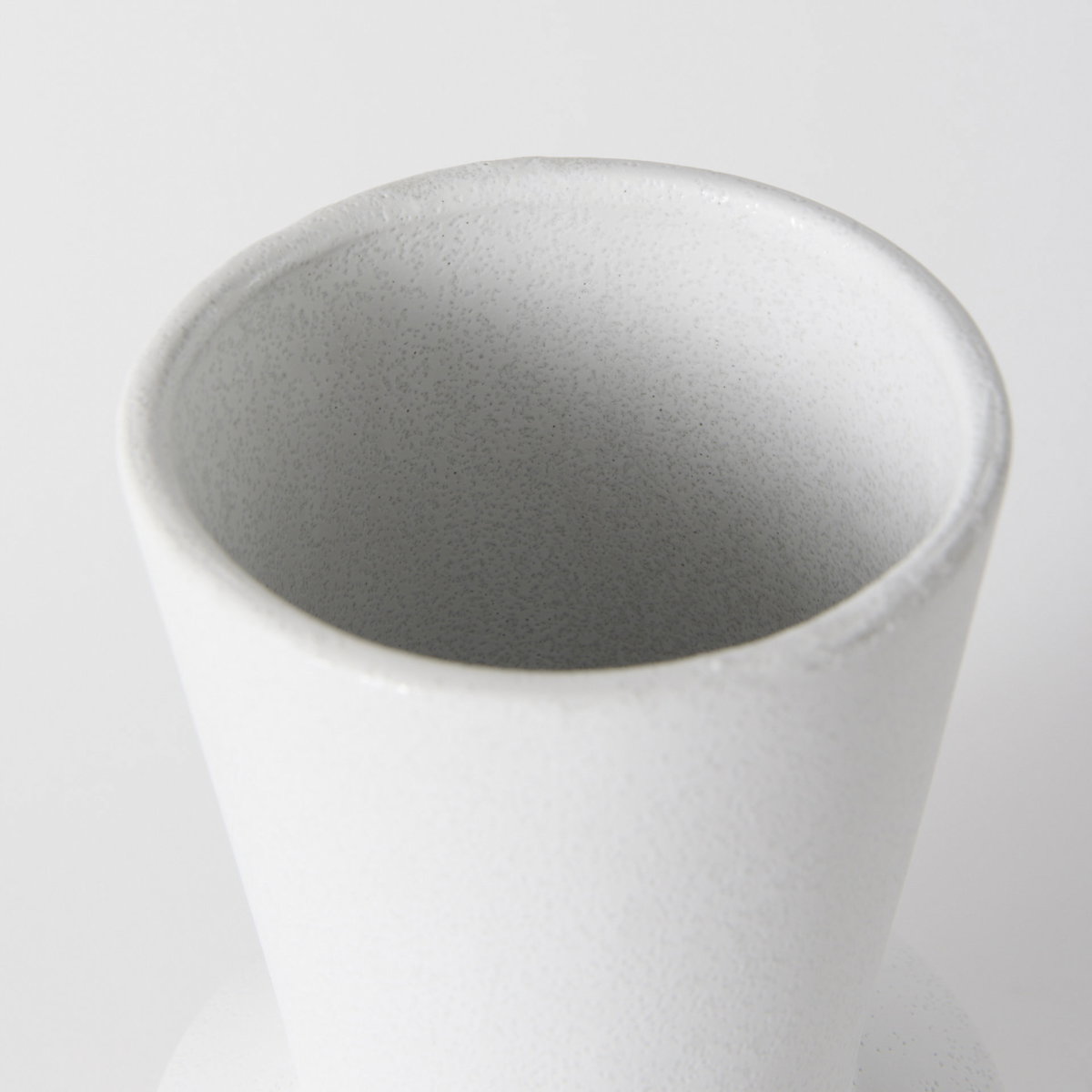 Laforge 9.4H Small White Ceramic Vase, by Mercana, 5.51" length x 5.51" width x 9.45" height View 6