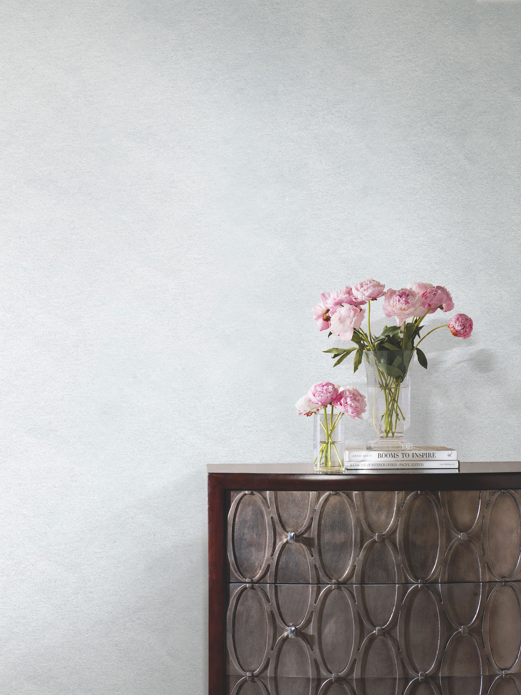 Oasis Blue Metallic Wallpaper, by York Wall, 27' length x 2'3" width x 0.02" depth View 2