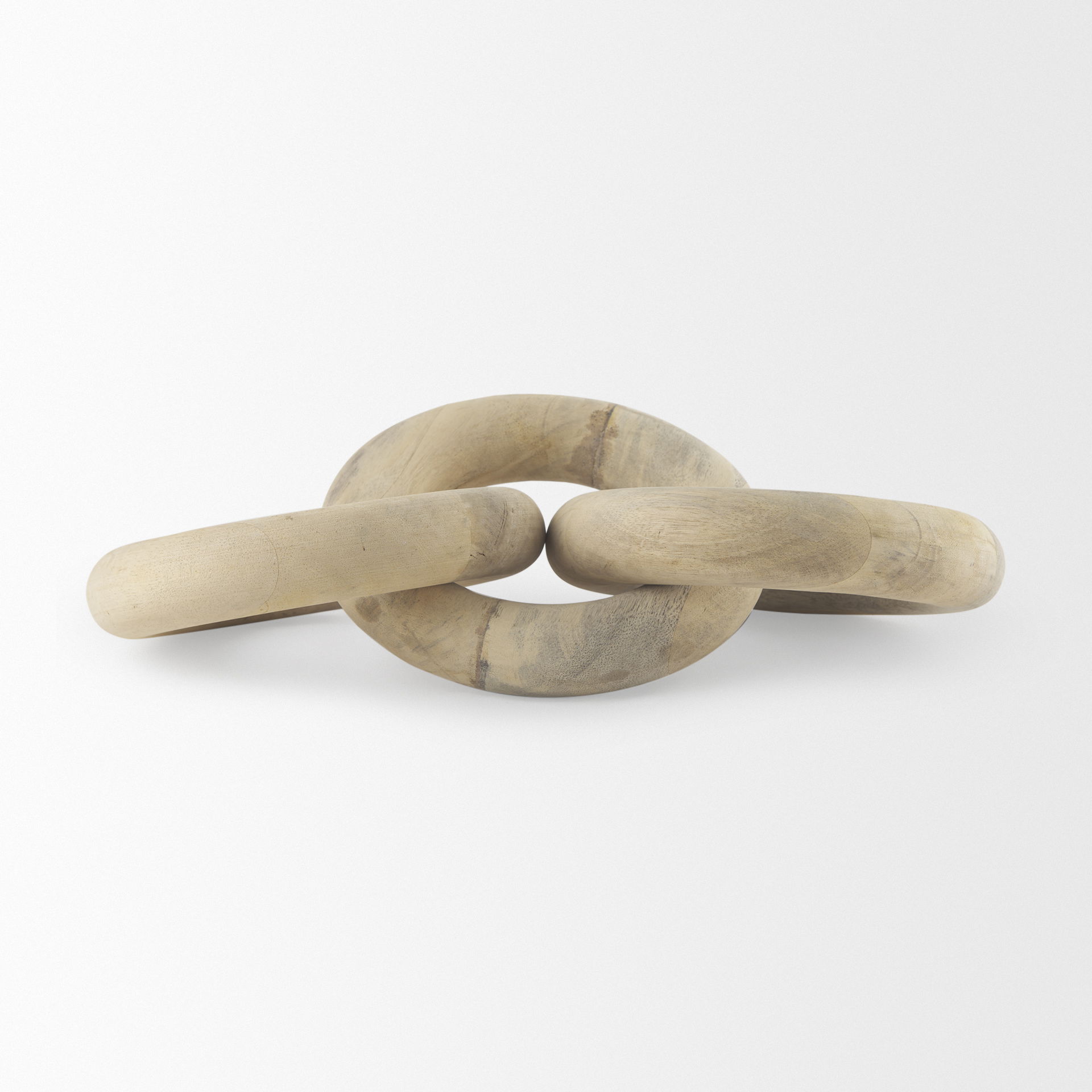 Alize Solid Wood Circular Chain Link Decorative Object, by Mercana, 14" length x 11" width x 8" height View 5