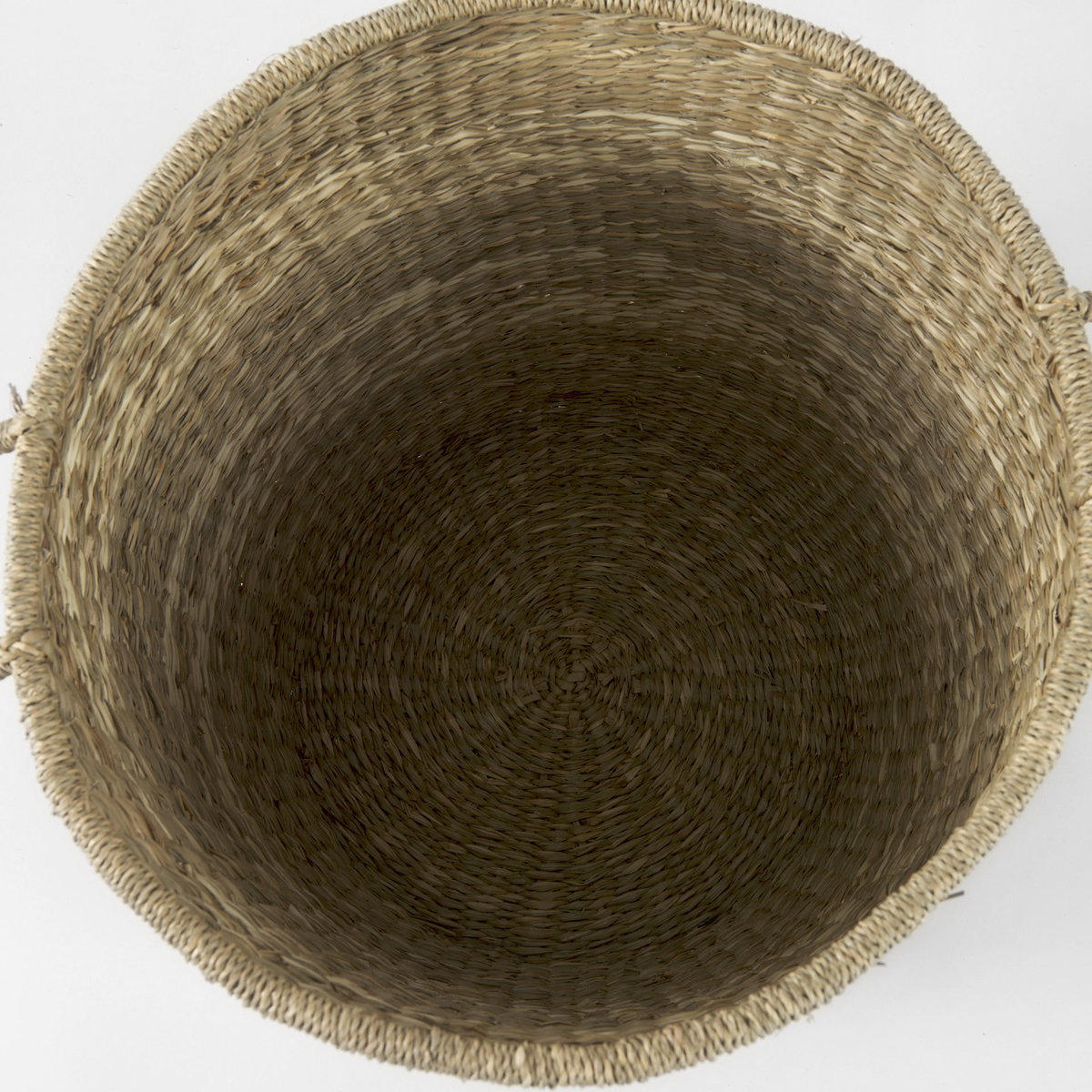 Bradley (Set of 2) Light Brown with Striped Seagrass Basket with Handles, Bins & Basket by Mercana, 18.11" length x 18.11" width x 16.14" height View 6