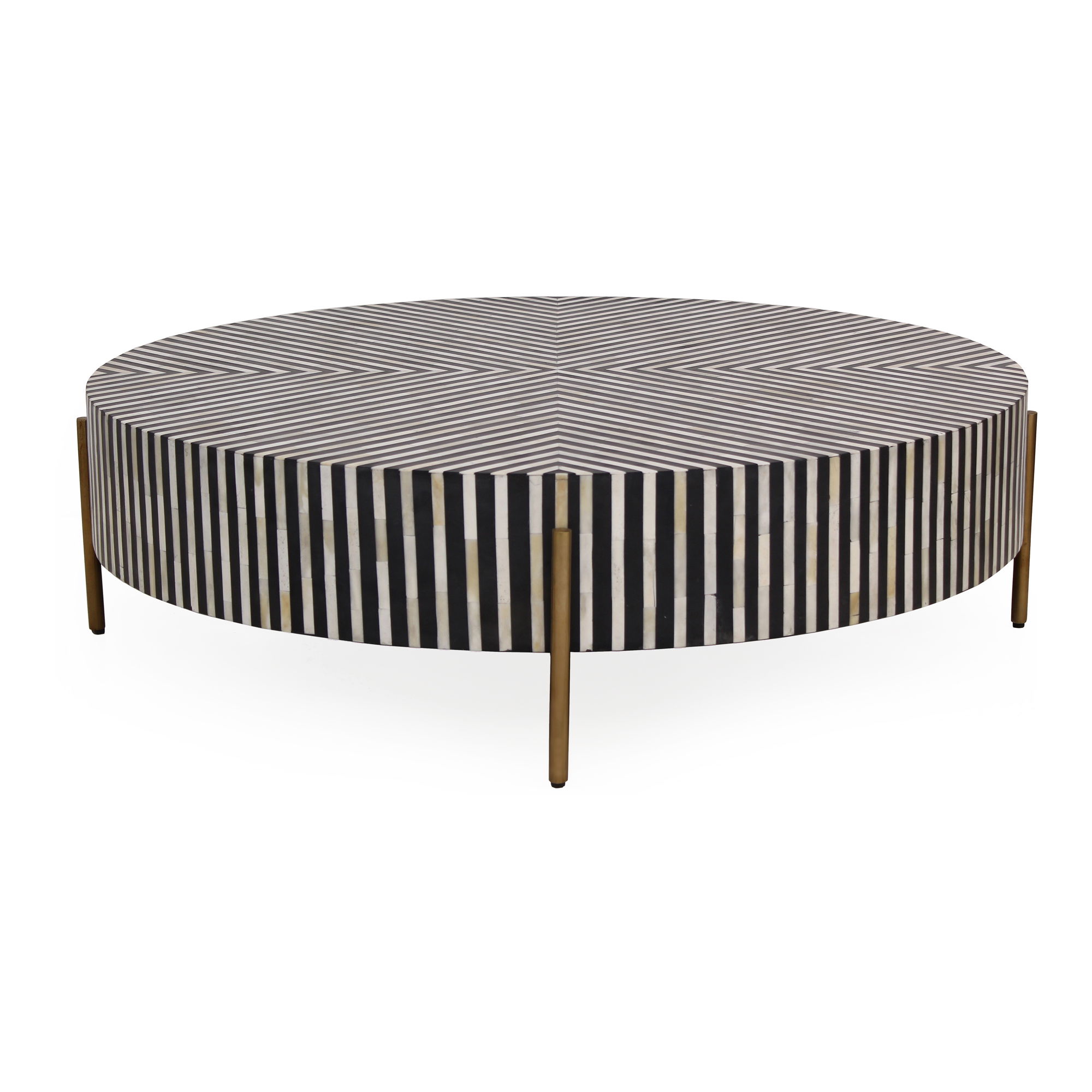 Chameau Medium Coffee Table Black And White, by Moe's Home, 42" width x 12" height x 42" depth View 1