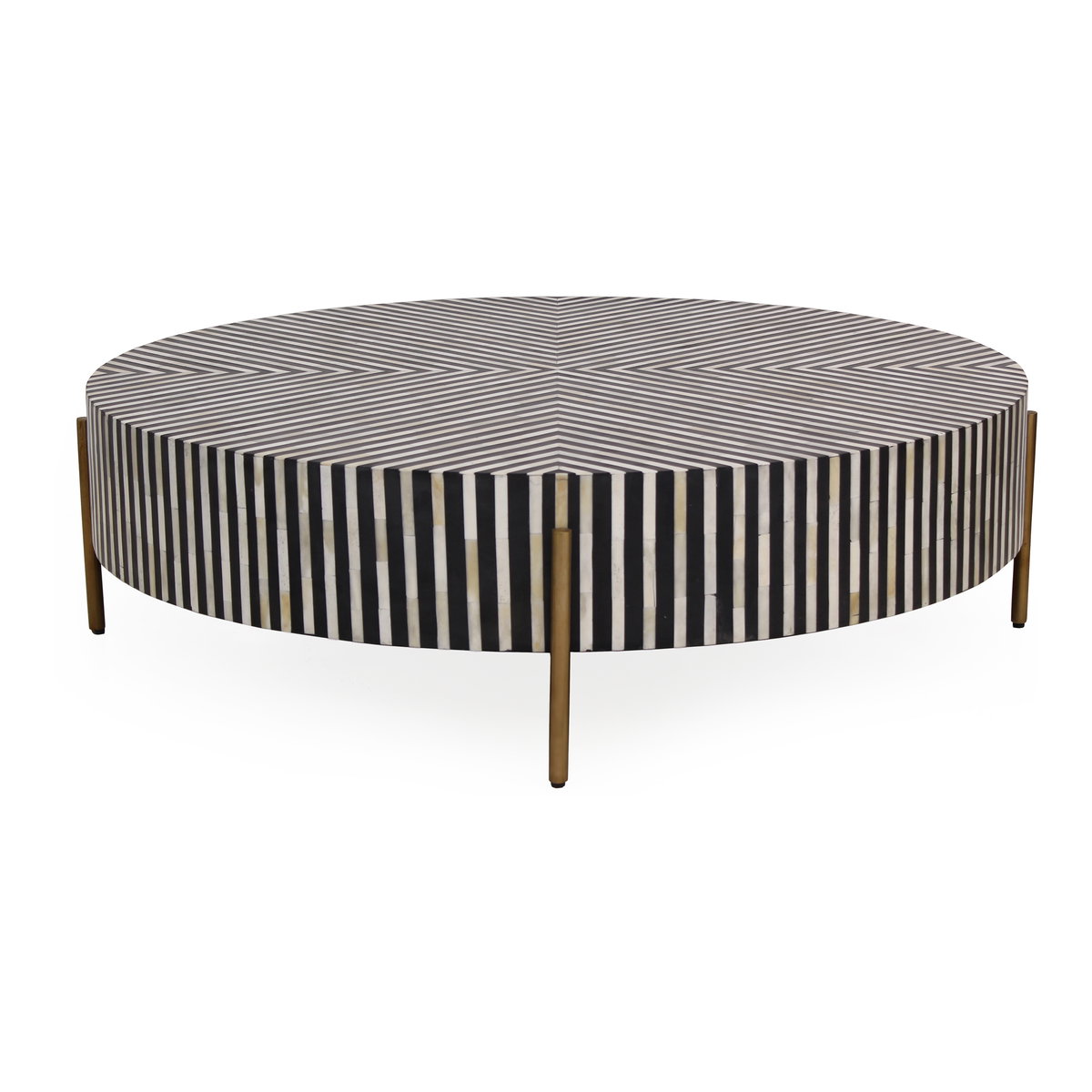 Chameau Medium Coffee Table Black And White, by Moe's Home, 42" width x 12" height x 42" depth View 1