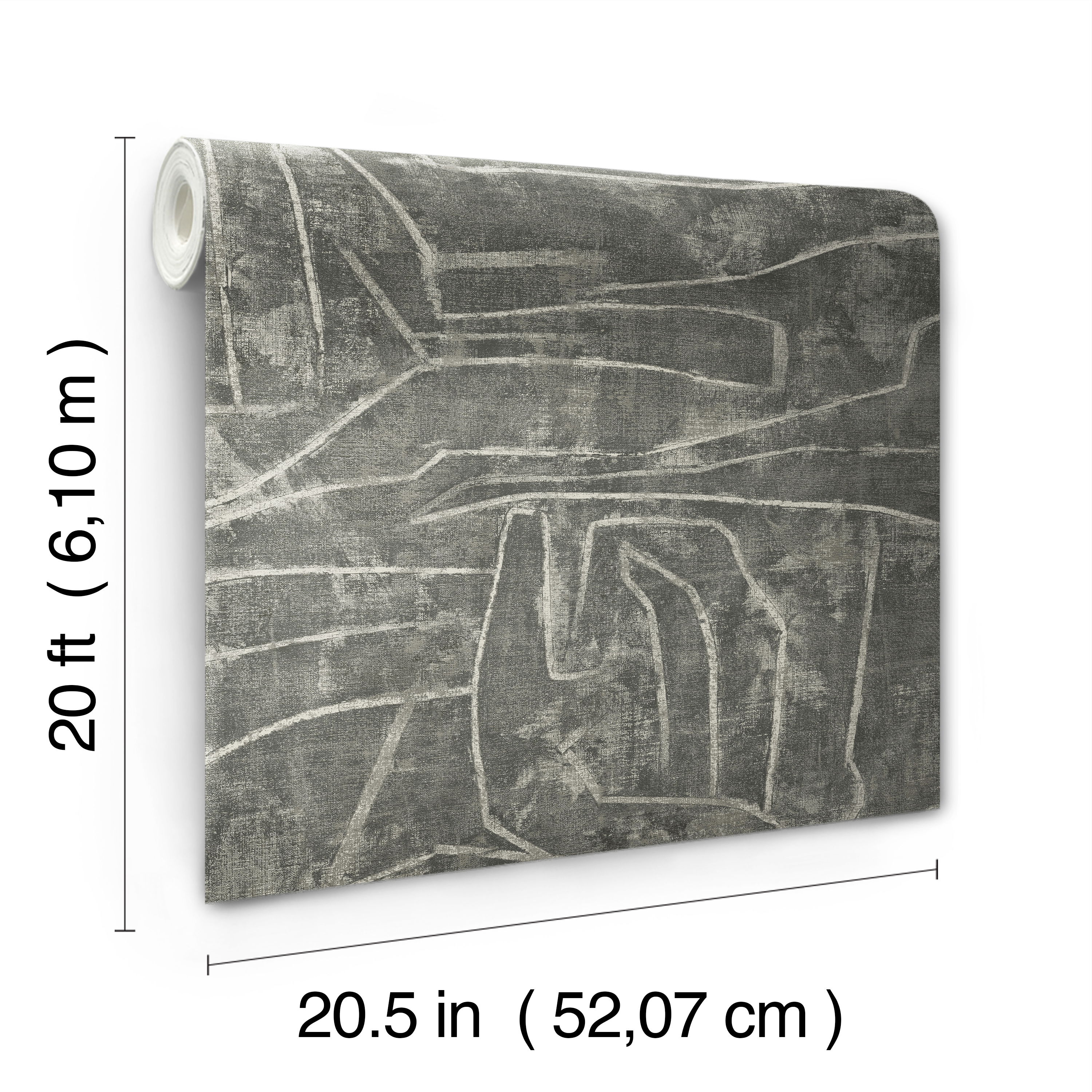 Urban Chalk Grey Peel & Stick Wallpaper large image 