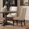 Kensington High-Back Dining Side Chair | Cream Fabric with Wood, Dining Chair by Mercana, 22.25" length x 23.25" width x 39.5" height thumbnail 2