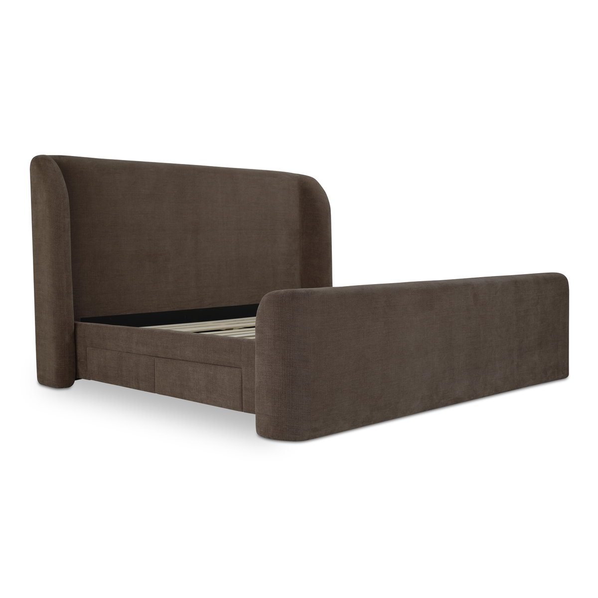 Sophia Queen Storage Bed Brown, by Moe's Home, 6'4" width x 4'7" height x 7'7" depth View 5