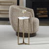 Pietra Carrara Marble Drink Table, Side & End Table by Uttermost, 10.62" width x 23" height x 10.12" depth thumbnail 2