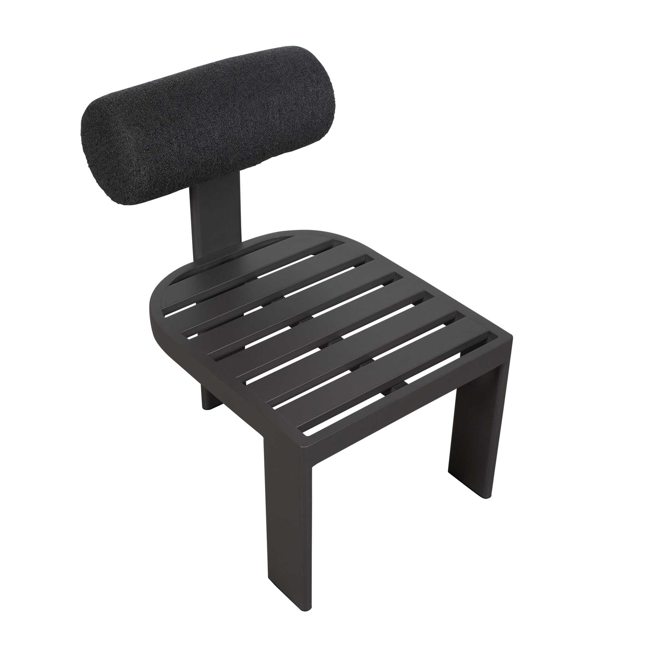 Bolster Back Charcoal Outdoor Dining Chair large image 