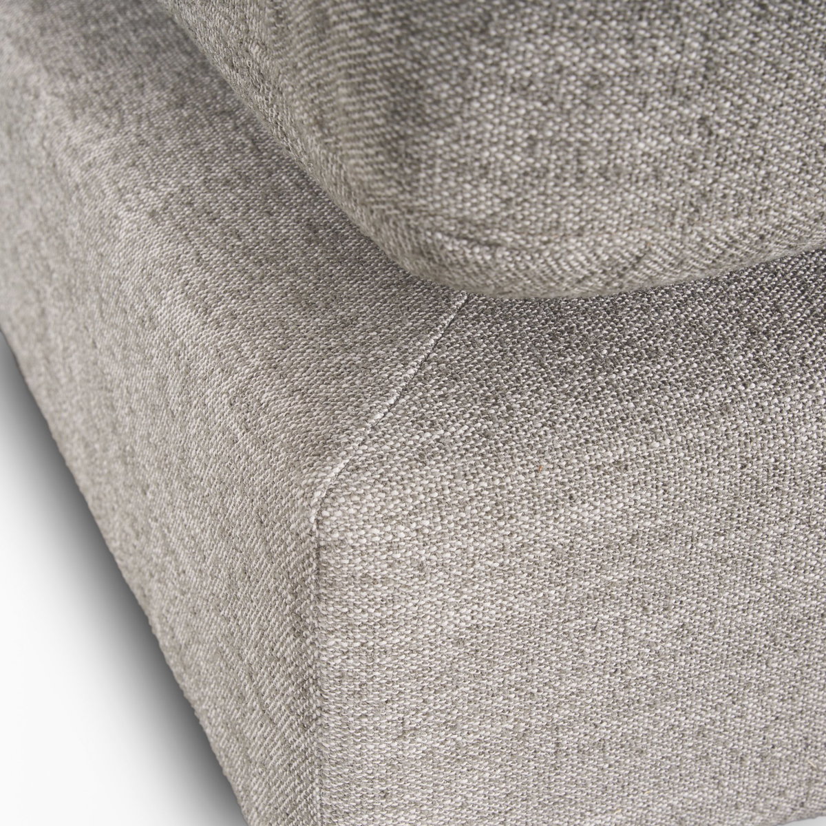 Halston Small Ottoman Light Gray Performance Fabric, Sectional Sofa by Mercana, 38.5" length x 26.5" width x 19" height View 8