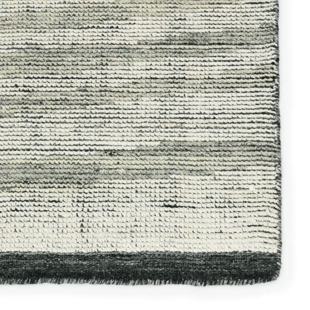 Rize Abstract Hand Knotted Wool Ivory/Gray/Green Area Rug large image 
