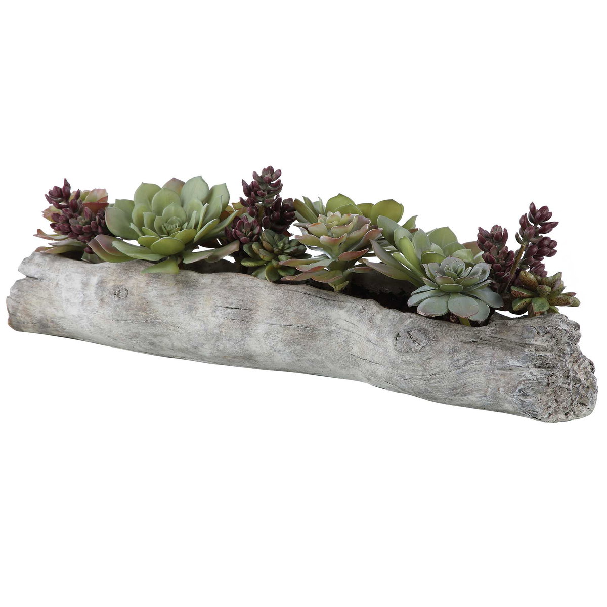 Charita Lush Succulents, Artificial Plants & Flower by Uttermost, 29.5" width x 10" height x 10" depth View 3