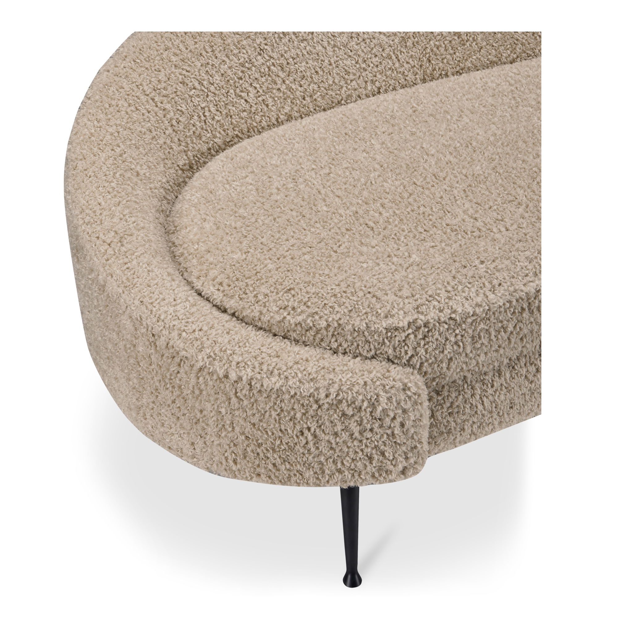 Abigail Chaise Light Brown Faux Shearling, Chaise Lounges & Daybed by Moe's Home, 66" width x 30" height x 30" depth View 5