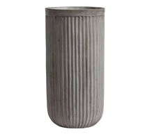 Online Designer Kitchen Concrete Fluted Planter, Grey, 15.75" Diam. x 31.5" H